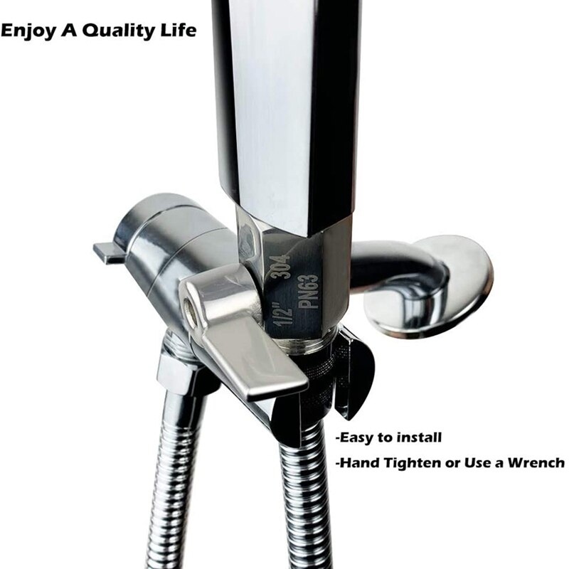 304 Stainless Steel Mini Ball Valve(1/2 Inch Female x Male) NPT Thread, Water Flow Regulator Head Control Valve