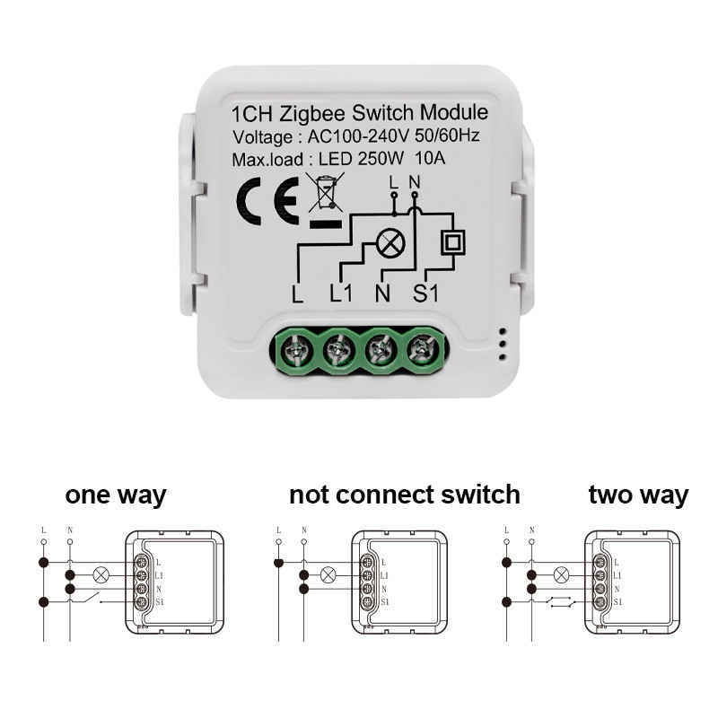 Tuya Zigbee 3.0 Smart Switch Relais 1/2/3/4 Gang Draadloze Lichtschakelaar Module Tuya Smart App Voice controle Voor Google Home Alexa: 1Gang Zigbee Switch