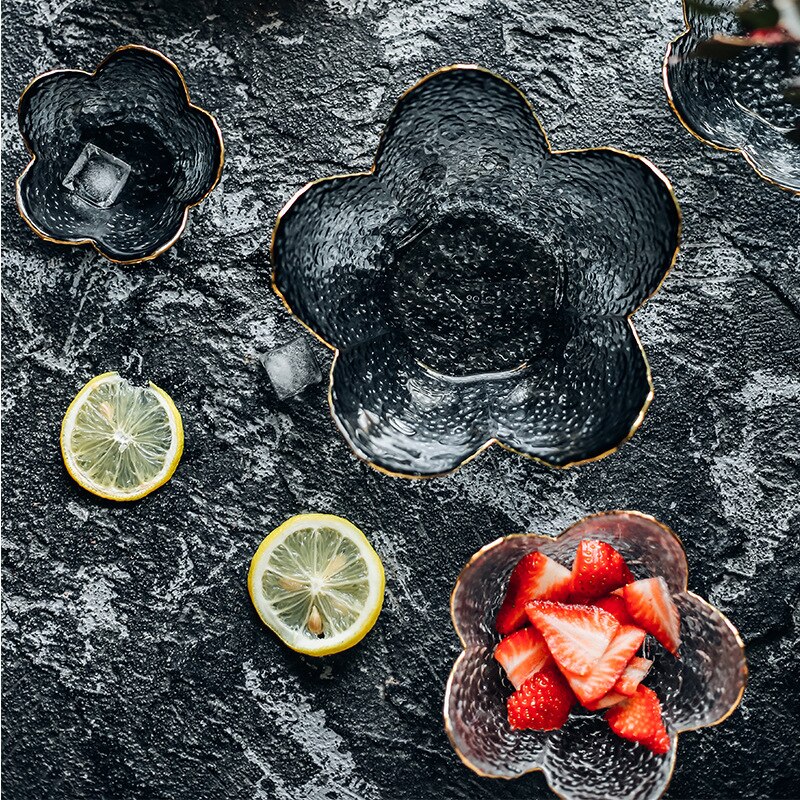 1PC zastawa stołowa ręcznie Phnom Penh kwiat szklana miska sałatka owocowa talerz talerzyk deserowy wysokiej jakości szklana zastawa stołowa