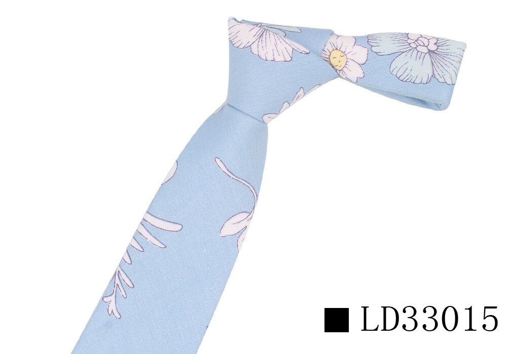 Bloemenprint Stropdas Voor Mannen Vrouwen Skinny Katoen Hals Voor Bruiloft Business Casual Mode Stropdassen Klassieke Pakken Slanke Hals ties: LD33015