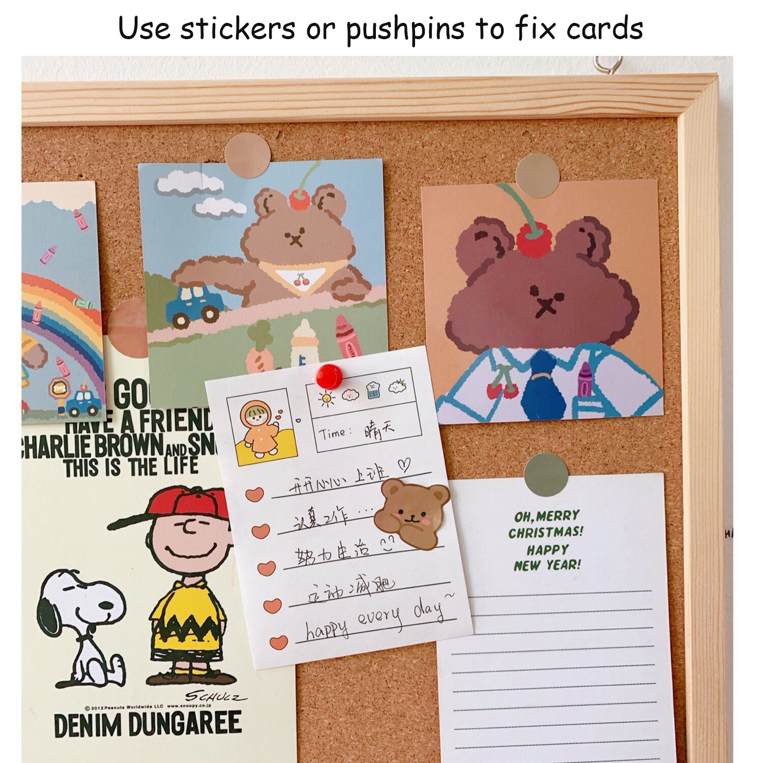 Ins Soft Board Message Board Hanging Simple Solid Wood Frame Background Photo Wall Board School Supplies Stationery