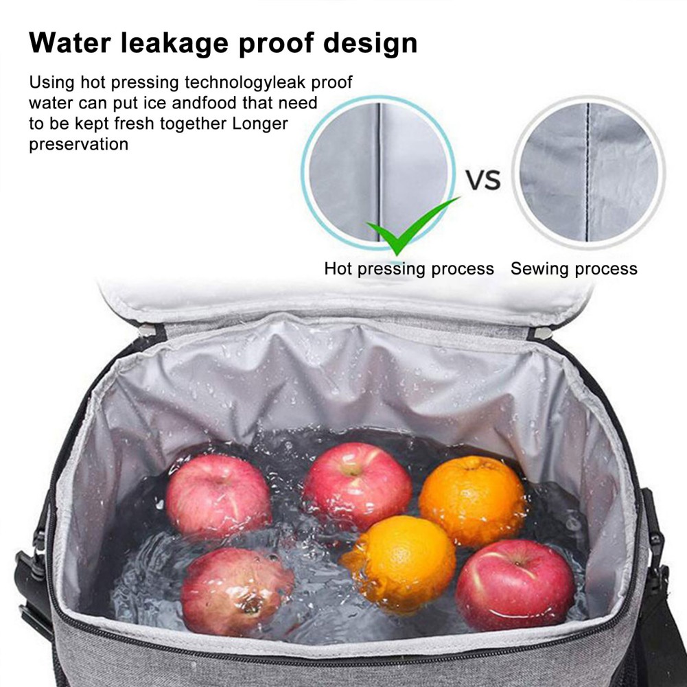 Portable Lunch Cooler Bag Insulated Food Drinks Bag Camping Traveling BBQ Folding Insulation Picnic Ice Pack Food Thermal Bag