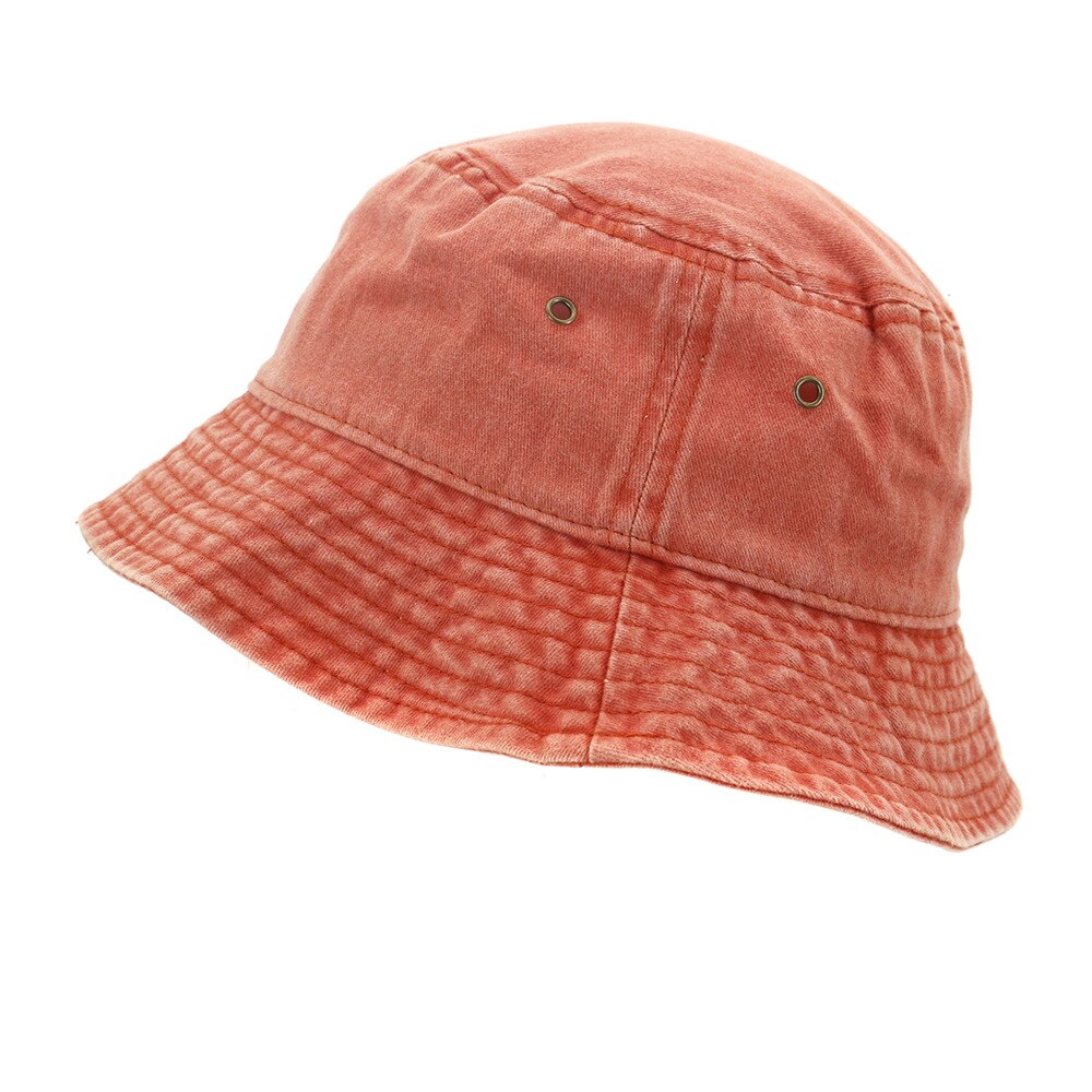 Kvinner løkkuppel folding utendørs sunhade bomull fiskere caps panama strandvasket denim bøttehatter: 3