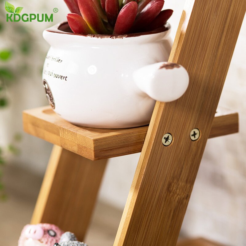 Hjem bambus ramme moderne minimalistisk stil multifunktionel havearbejde stue balkon kødfulde dekorative blomsterstander