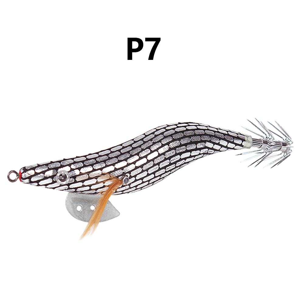 1 pieza de cebo luminoso para camarones de madera, equipado con anzuelo de calamar, cebo artificial para camarones de agua salada y agua dulce: Amarillo claro
