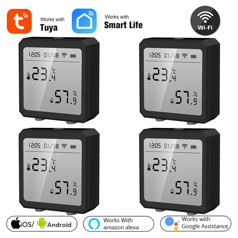 Tuya Smart life WiFi Temperature And Humidity Sensor Indoor Hygrometer Thermometer LCD Display Support Alexa Google Home