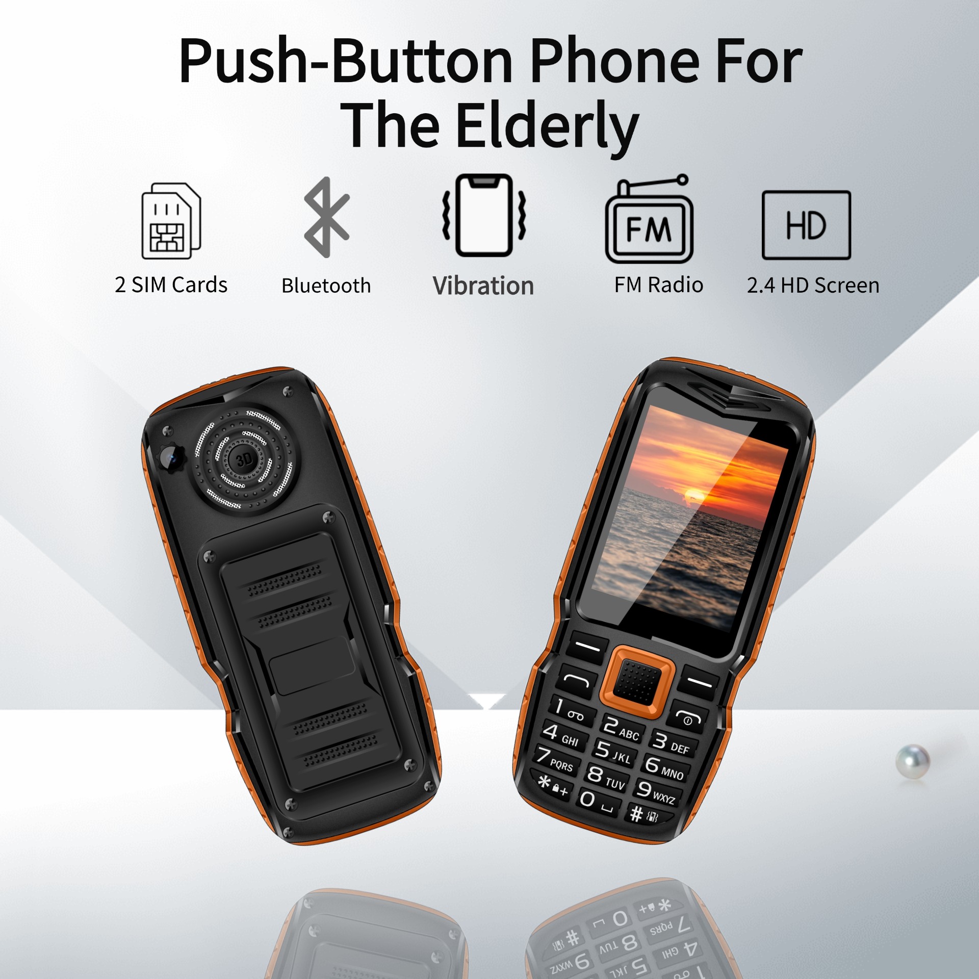 Mafam N6700 Budget-Telefon, große Taste, Senior-Telefon, GSM, 2G, Lautsprecher, 2,4-Zoll-Großbildschirm, Bluetooth, dünne Mobiltelefone, entsperrt