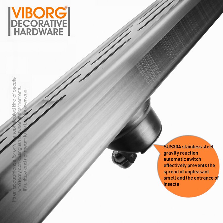 VIBORG 300mm x 100mm Deluxe 304 Rvs Extra dikke Rechthoekige Badkamer Douche Linear Afvoerputje Stainer drainage