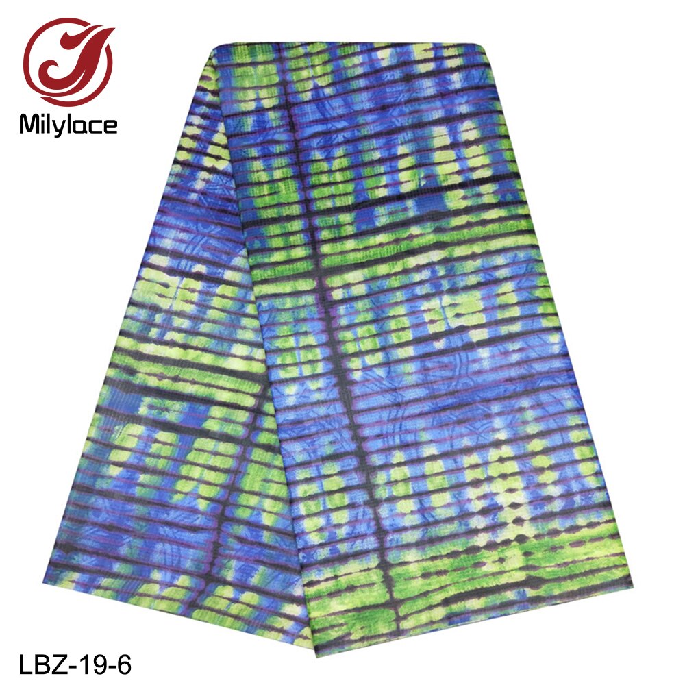 Latest Plaid Tie-dye Bazin Cotton Fabric African Style Cotton Fabric for Daily Clothing LBZ-19
