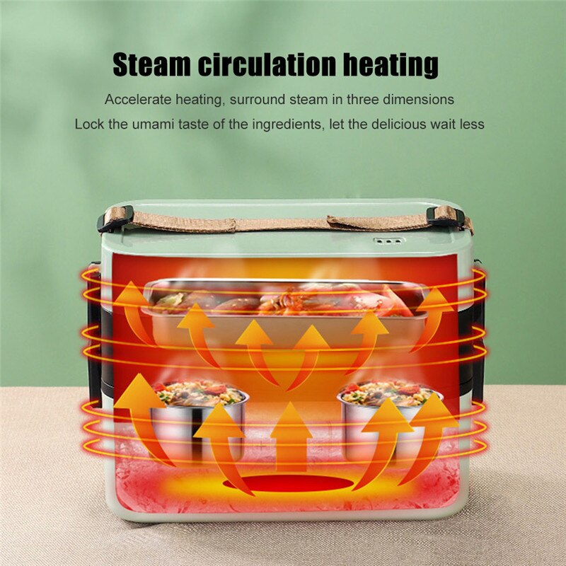 Electric Microwave Heating Lunch Box Food Storage Container for Student Office Worker Double-layer Insulation Lunch Container