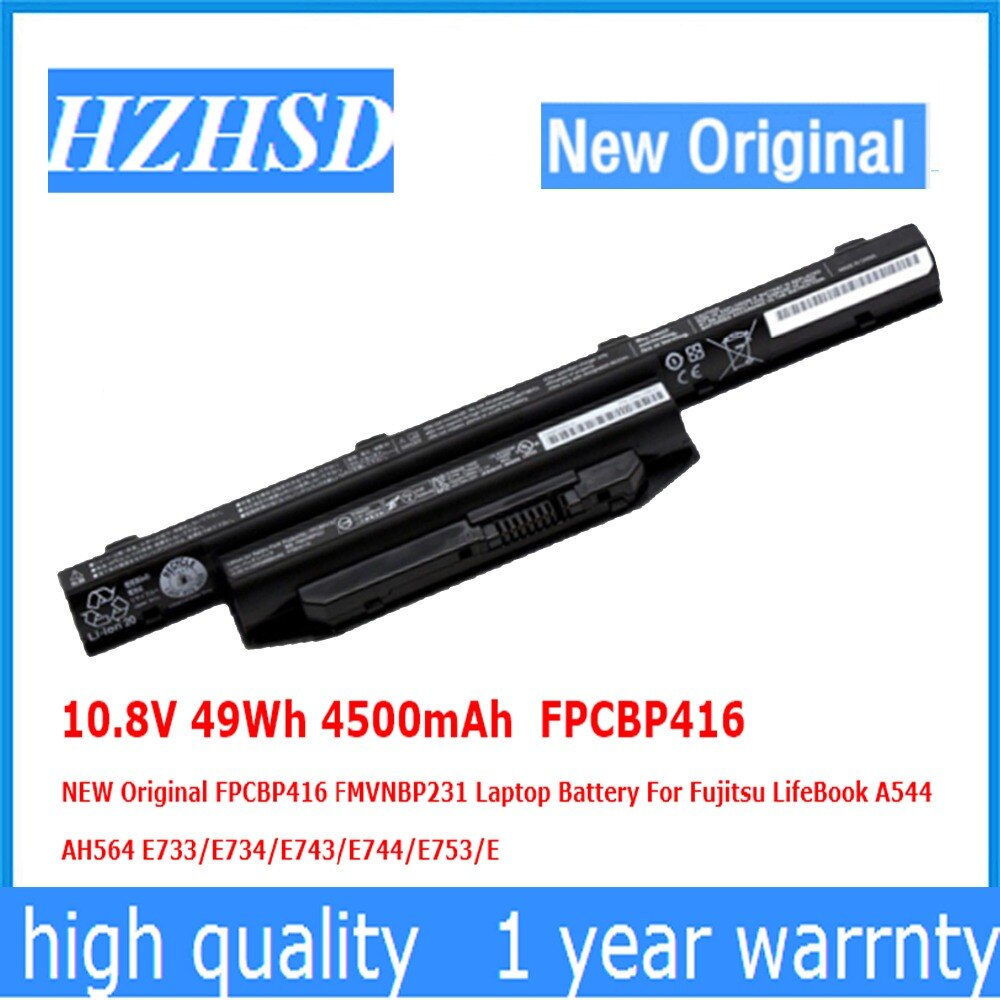 10.8V 49Wh 4500mAh FPCBP416 Original FPCBP416 FMVNBP231 Laptop Battery For Fujitsu LifeBook A544 AH564 E733/E734/E743 A555