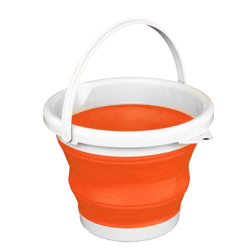 Cubo plegable de 3L/5L para pesca, cubo para coche, lavado exterior grueso de PP, suministros de pesca, Camping, baño portátil, cocina: 5L Orange