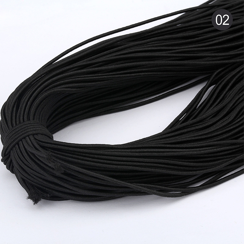 43 meter 2mm miljøvennlig rund gummi elastisk snor stretch elastiske bånd tau smykker armbånd lage plagg tag gjør selv håndverk: 02