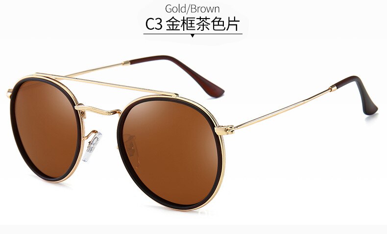 DPZ Classic women Round Polarized sunglasses 3647 rays men Driving car male sun glasses UV400 oculos de sol with box: 3647 C3 / no box