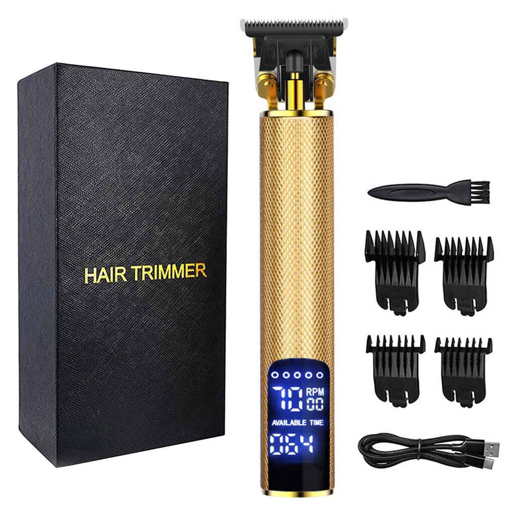 Hair Clipper Electric hair trimmer Cordless Shaver Trimmer 0mm Barber Hair Cutting Machine Beard Cutter Razor for Men: Gold
