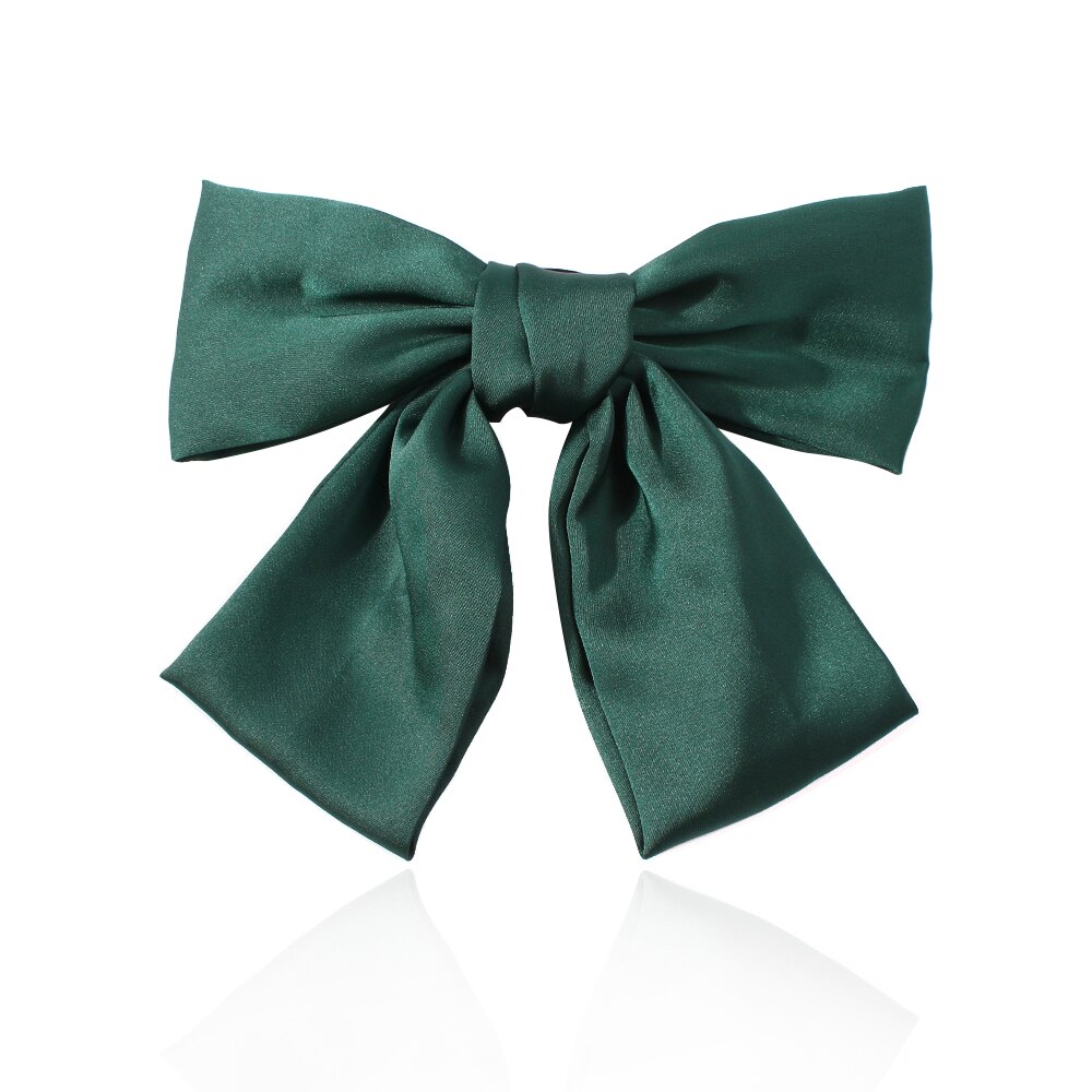 17 Colors Big Bow Clip Soft Stain Bowknot Barrettes Hairpins for Women Dot Flower Pattern Bow Ties Ponytail Hair Accessories: 2
