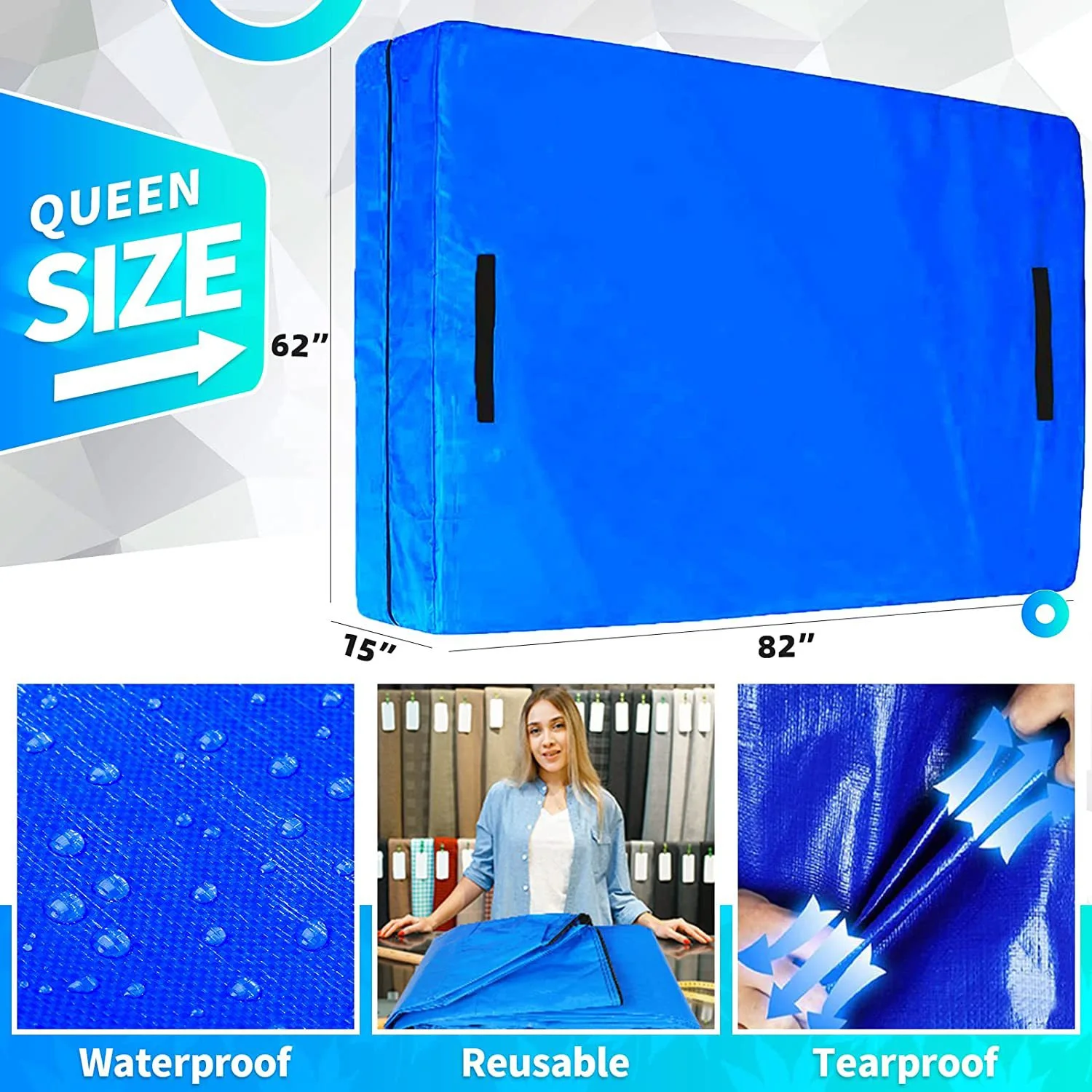 Housse de Protection de matelas imperméable, sac de matelas anti-poussière, taille réglable, housse de Protection de matelas, accessoires de literie