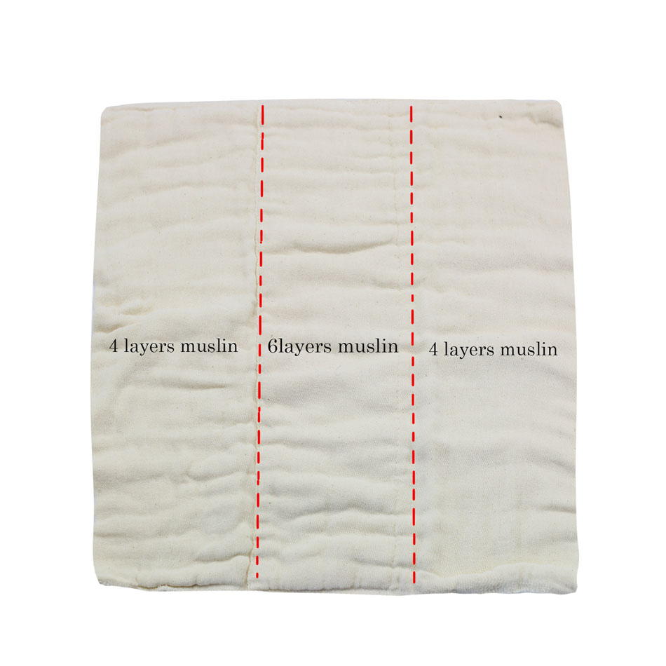 Happy Flute 6pieces/lot 100% Soft Unbleached Cotton for softness and fast absorbency baby prefold cloth diaper insert