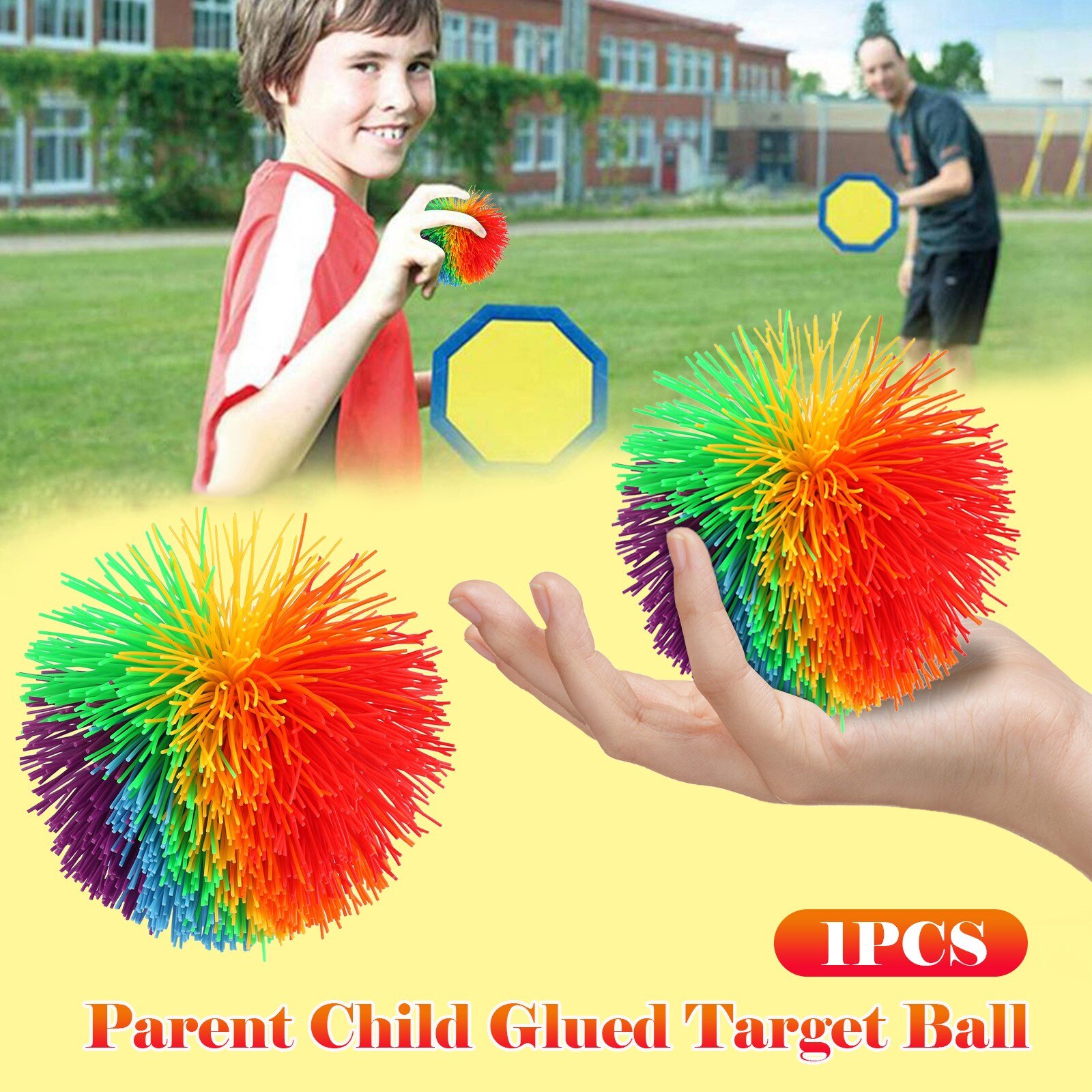 Silicone Bouncing Fluffy-Jugging Ball Rainbow Monkey Stringy Balls Stress Reliever Toys Decompression Fidget Toy