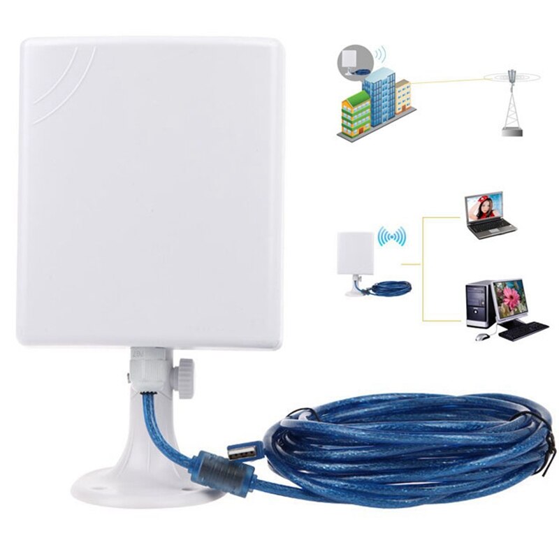 Antenne 14dbi à Gain élevé 150Mbps, câble sans fil de 5M, adaptateur USB, haute puissance, récepteur Wifi étanche à longue portée pour l'extérieur