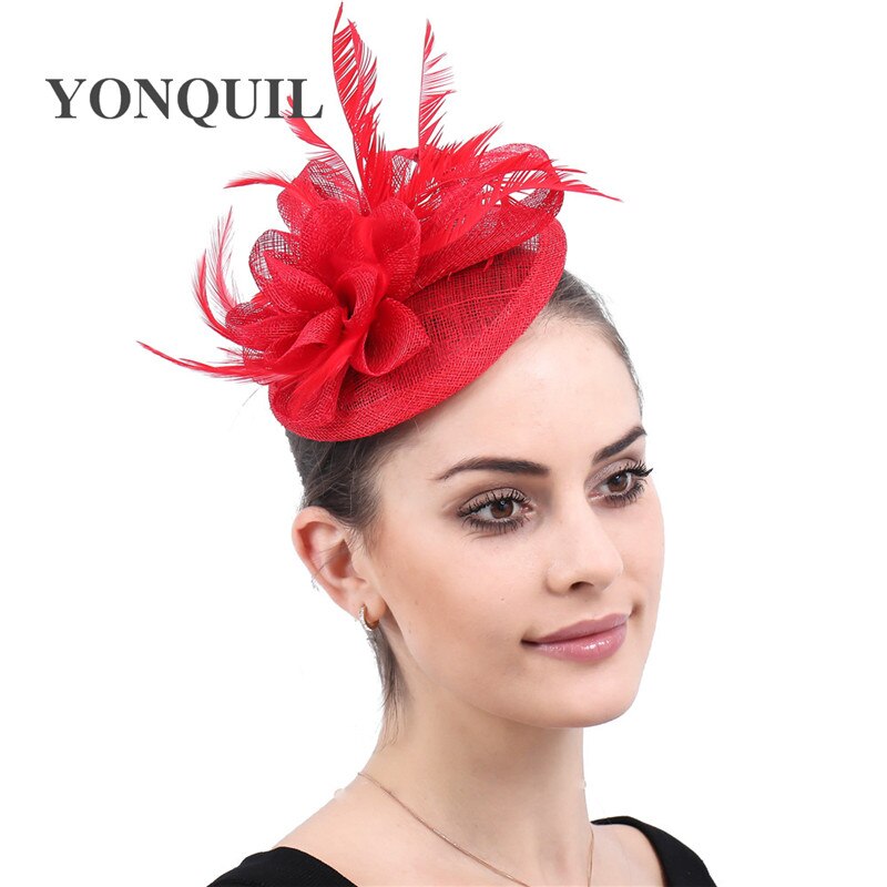 Kvinder fascinator hovedbeklædning hat bryllup fest hårnål fjer blomster lejlighed hår fjer tilbehør chapeau til damer brude
