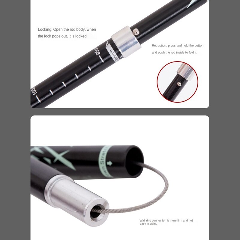 -TUOBEIS 5-Section Telescopic Trekking Pole Walking Sticks Portable Nordic Outdoor Climbing Stick Hiking Poles