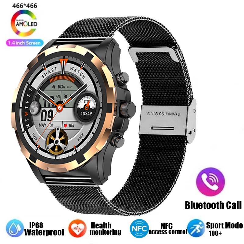 Huawei-Xiaomi Smartwatch pour homme, appel Bluetooth, 2024 "AMOLED, écran HD 1.43*466, étanche IP67, batterie, NDavid, , 466: Rouge
