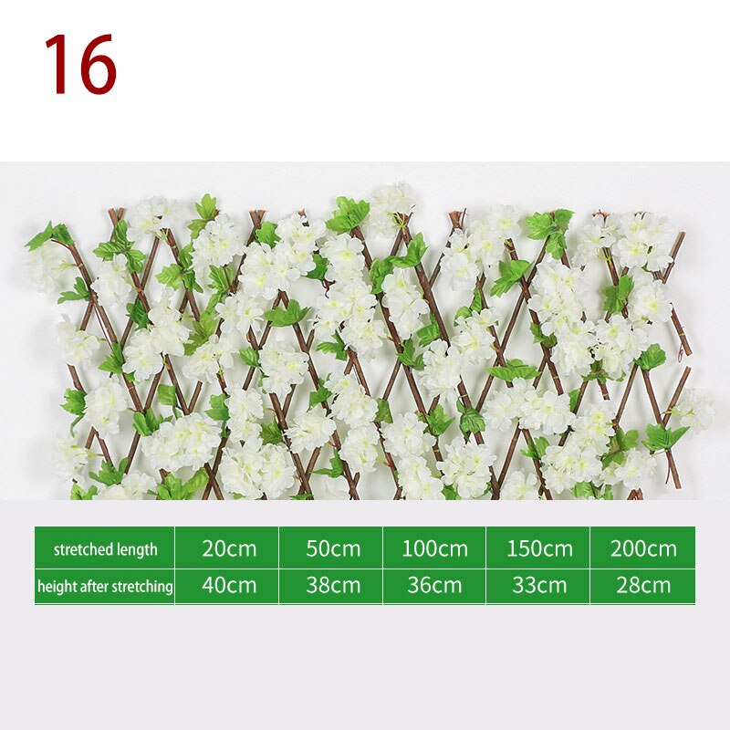 Clôture rétractable artificielle pour plantes de jardin, Simulation de fleurs, feuilles, décoration de jardin, écran de protection en treillis: 16