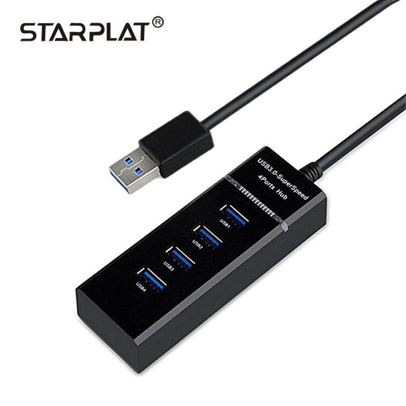 Starplat Usb Hub 3.0 4 Poorten Micro Usb 3.0 Hub Splitter Met Power Adapter Usb Hab Hoge Snelheid 5Gbps usb Splitter 3 Hub Voor Pc