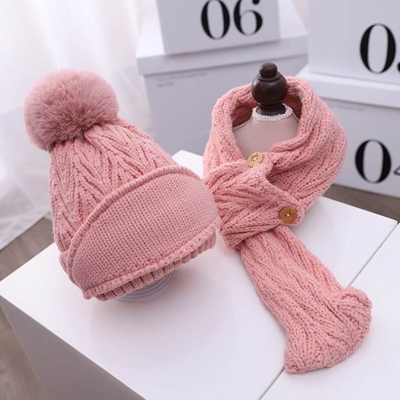 Neue Baby Mütze Schal einstellen Baumwolle Baby Kopf Abdeckung Winter warm Nacken Kragen freundlicher Mützen Schal setzt Plüsch freundlicher hüte Schal: A5