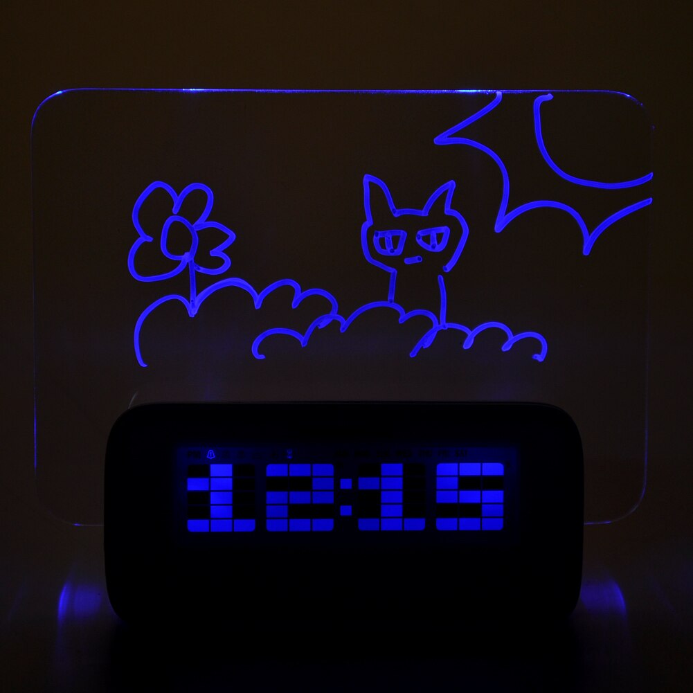 Electric Calendar LED Light Practical Bedside Luminous Digital Multifunctional Low Noise Alarm Clock Message Board