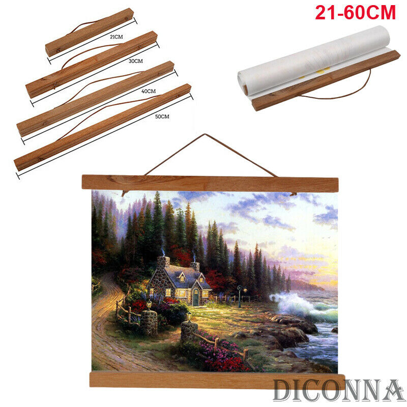 Home Decor Woonkamer Magnetische Houten DIY Fotolijst Poster Scroll Print Kunstwerk Hanger