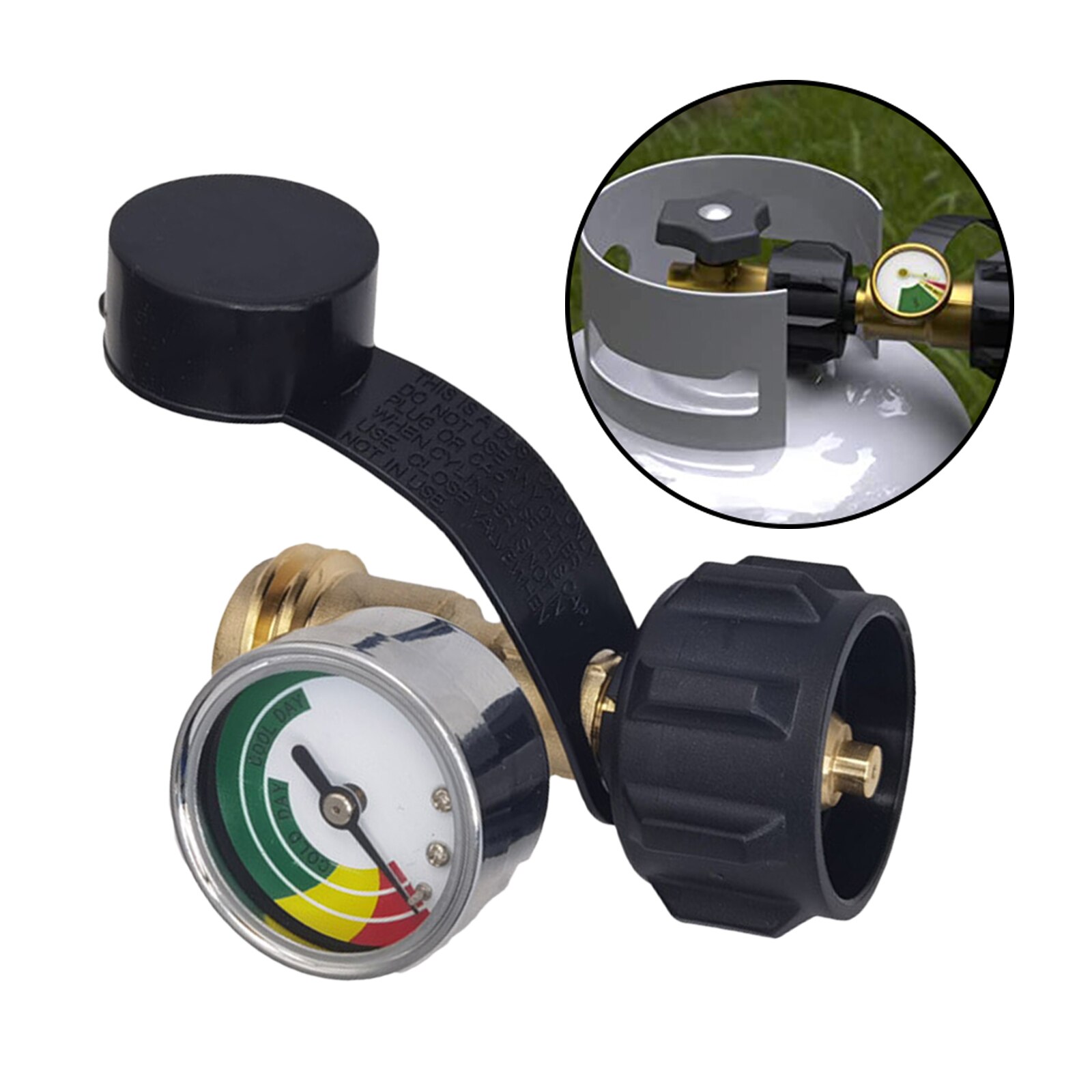 Propane Tank Gauge for 5-100lb Propane Tank QQC1 Connection Adaptor Valve