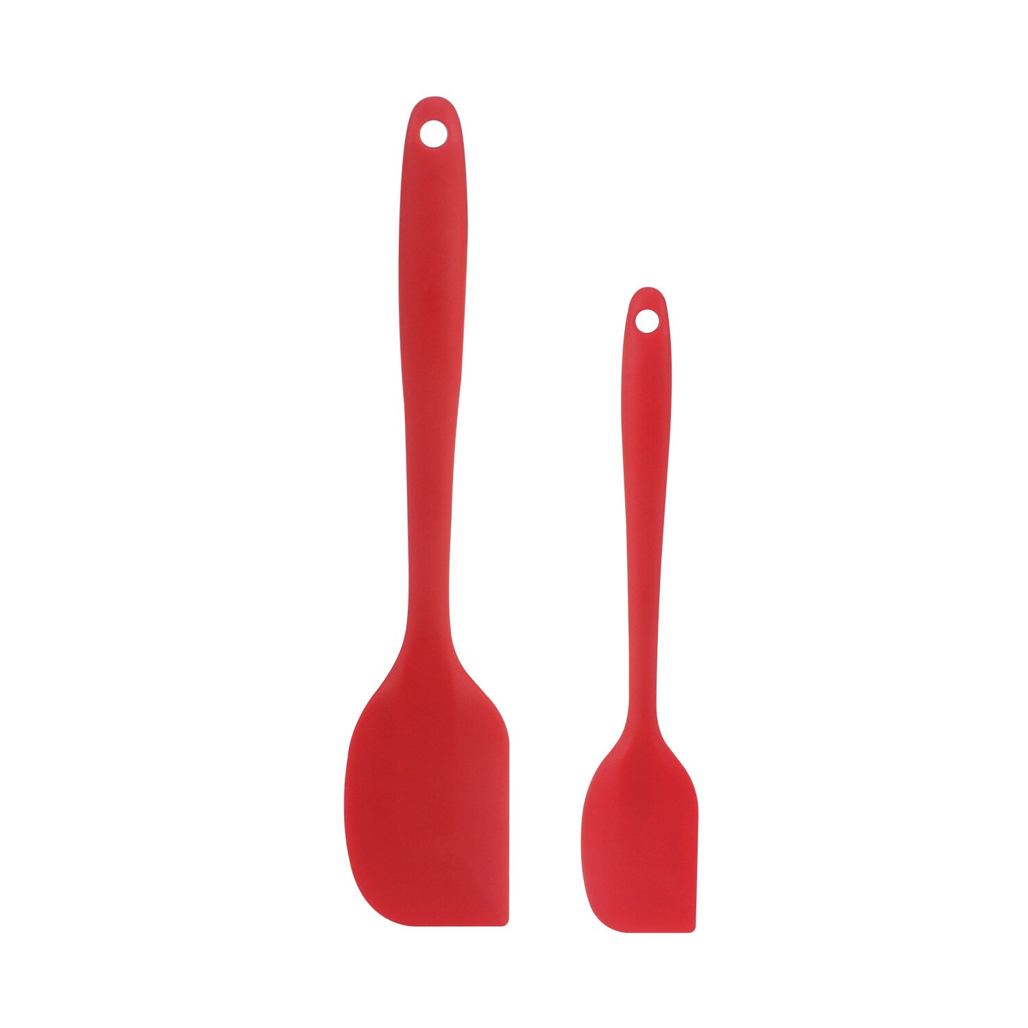 2 In 1 Multifunctional Non-Stick Food Clip Tongs Fried Egg Cooking Turner Pancake Spatula Pizza Barbecue Omelet Kitchen Clamp: 2Pcs Red Spatula