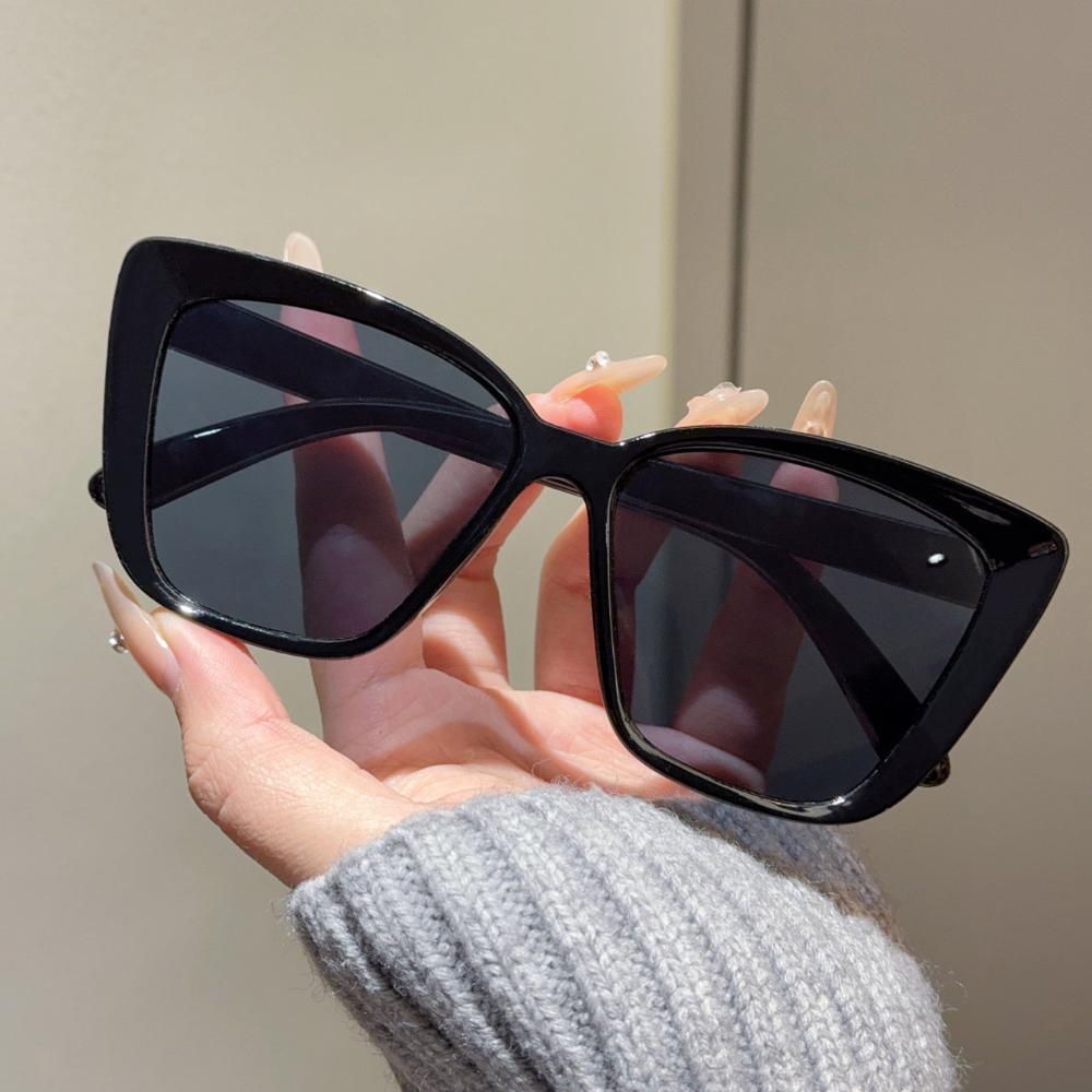 Trendy store cat eye-solbriller for kvinner og menn, retro firkantede solbriller med  uv400 beskyttelsesbriller: Blå