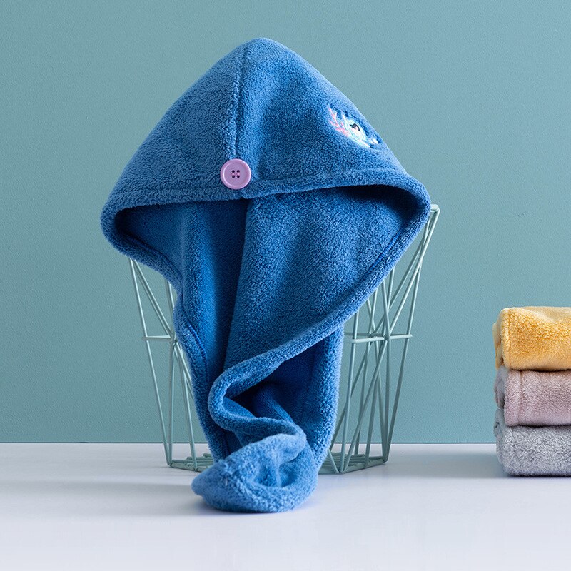 Magic Microfiber Haar Sneldrogende Wrap Lady Handdoek Snel Droog Haar Hoed Cap Tulband Head Wrap Baden Gereedschap Super Absorberende douche: blue