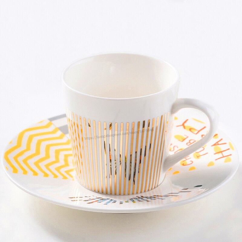 Leopard Anamorphic Cup Mirror Reflection Cup Zebra Mug Luycho Coffee Tea Set With Coaster 90ml-220ml