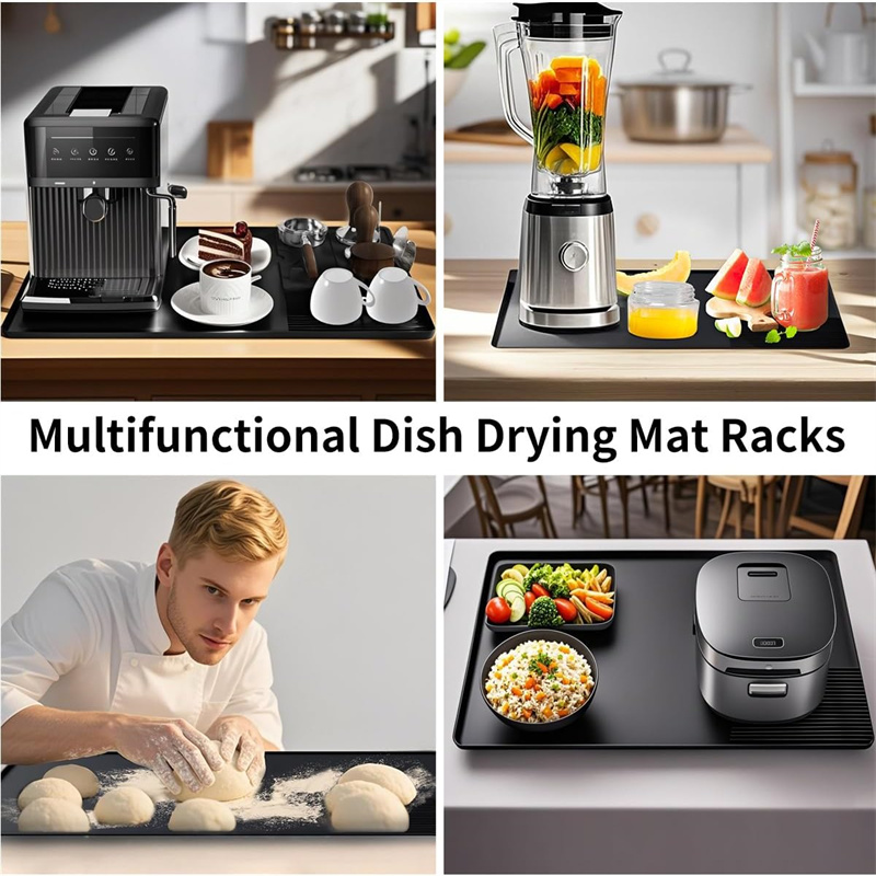 3 in 1 Silicone Coffee Mat with Tamper Pad Durable Non-Slip Coffee Espresso Machine Mat Durable Coffee Bar Mat Pad JAF273