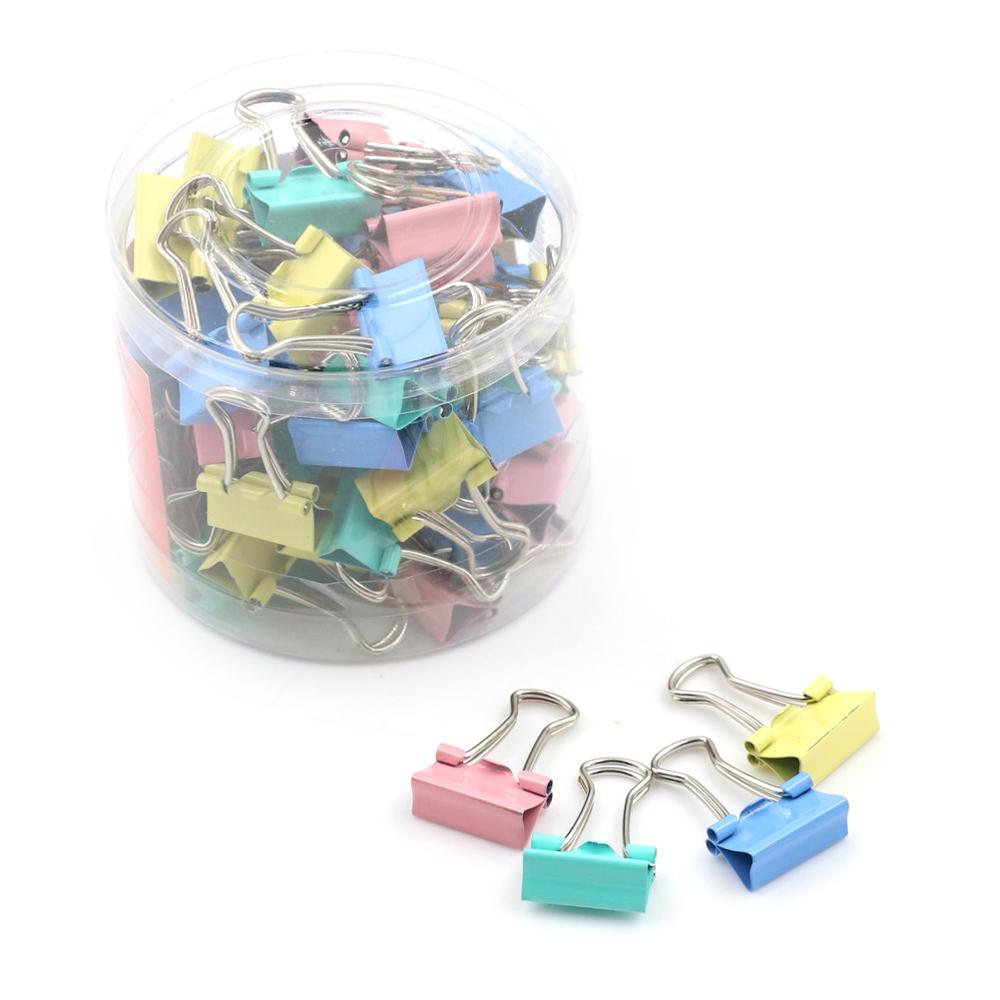 Clips de Metal coloridos para archivador de notas, soporte de Clip de papel, suministros de oficina, 15mm, 60 uds.