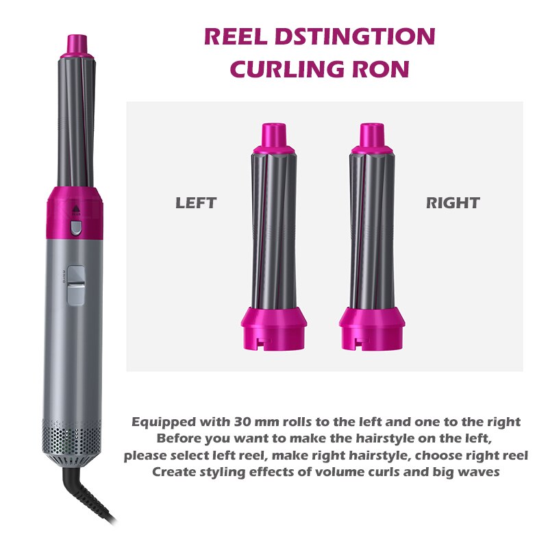 Sèche-cheveux en céramique 5 en 1, sèche-cheveux, pour Volume, boucles douces, vagues, aérographe, lisseur, outil de Salon