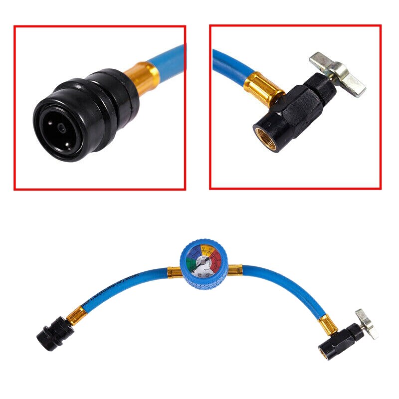 R134 Car Air Conditioning Refrigerant Hose Pressure Gauge Measuring