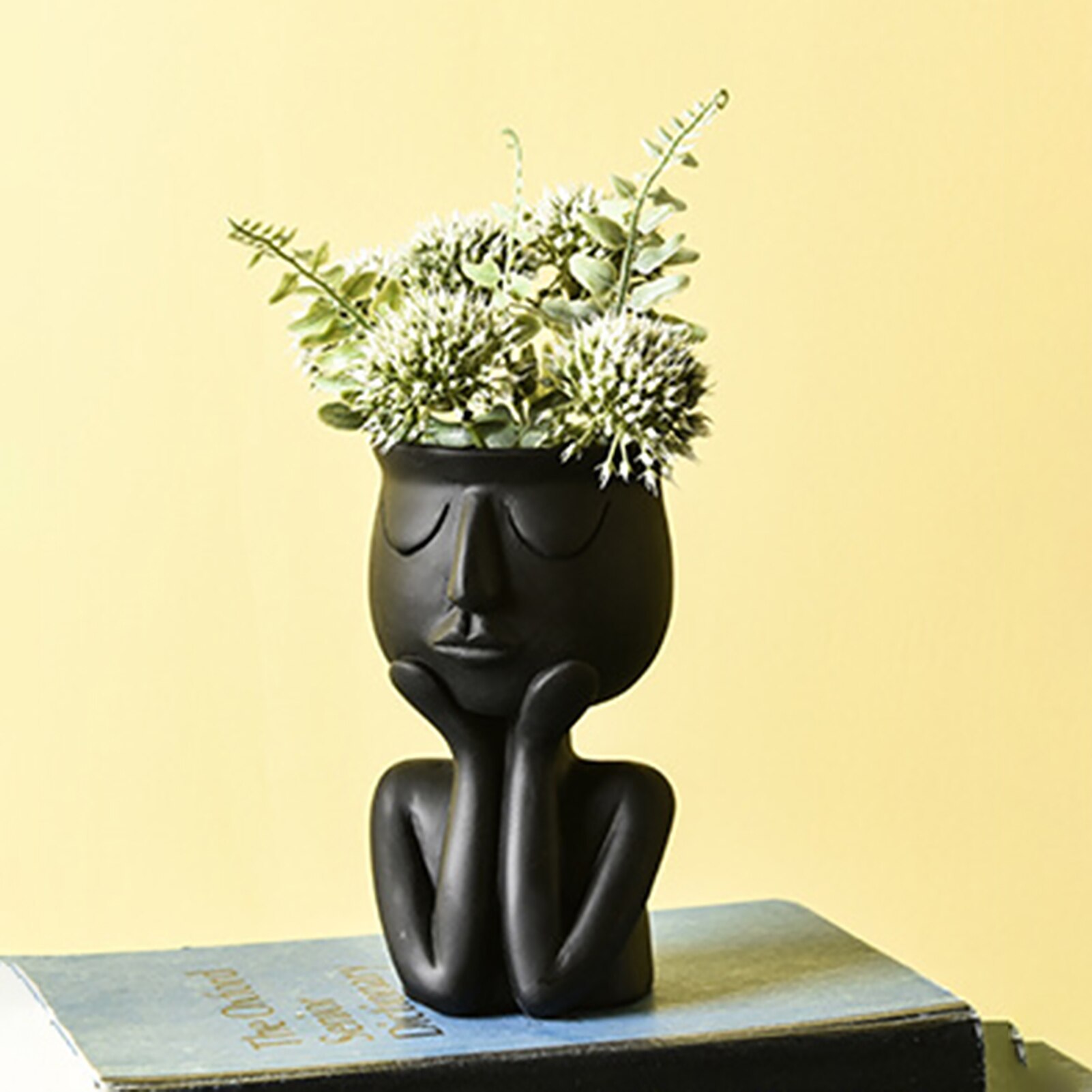 Indien porte-Pot de fleurs humain pense visage en céramique maison plantes Pot de fleur Vase planteur table décoration support