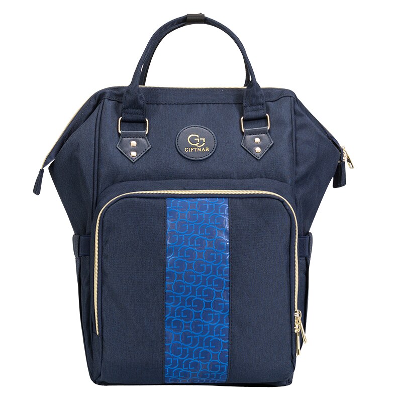 Bleiepose usb oppvarmingsflaske varmere mamma bleie ryggsekk stor kapasitet mumie bag til vinterreiser: Usb blå