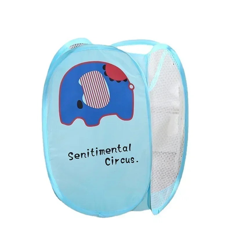 Schmutzige Kleidung, zusammenklappbarer Aufbewahrungskorb, Haushalt, Kinderspielzeug, Aufbewahrungsbox, offenes Netz, Sortierkorb, Cartoon-Farbe, zufälliges Produkt