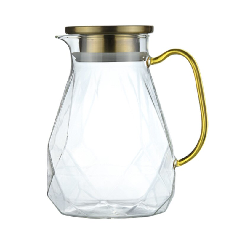 Diamond cold water pot large-capacity glass water bottle household high temperature resistant cool white water bottle set