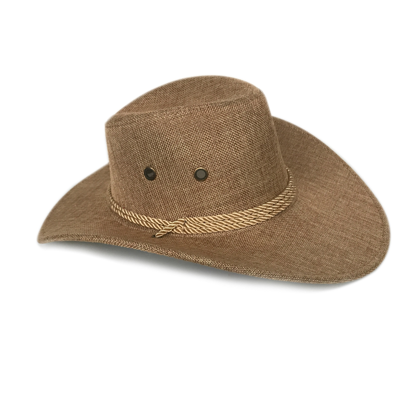 Yy linned western-cowboy herre sommer solskærm hatte kvinder bjergbestiger jazz cap sombreros mujer verano paja vaquero  nz002