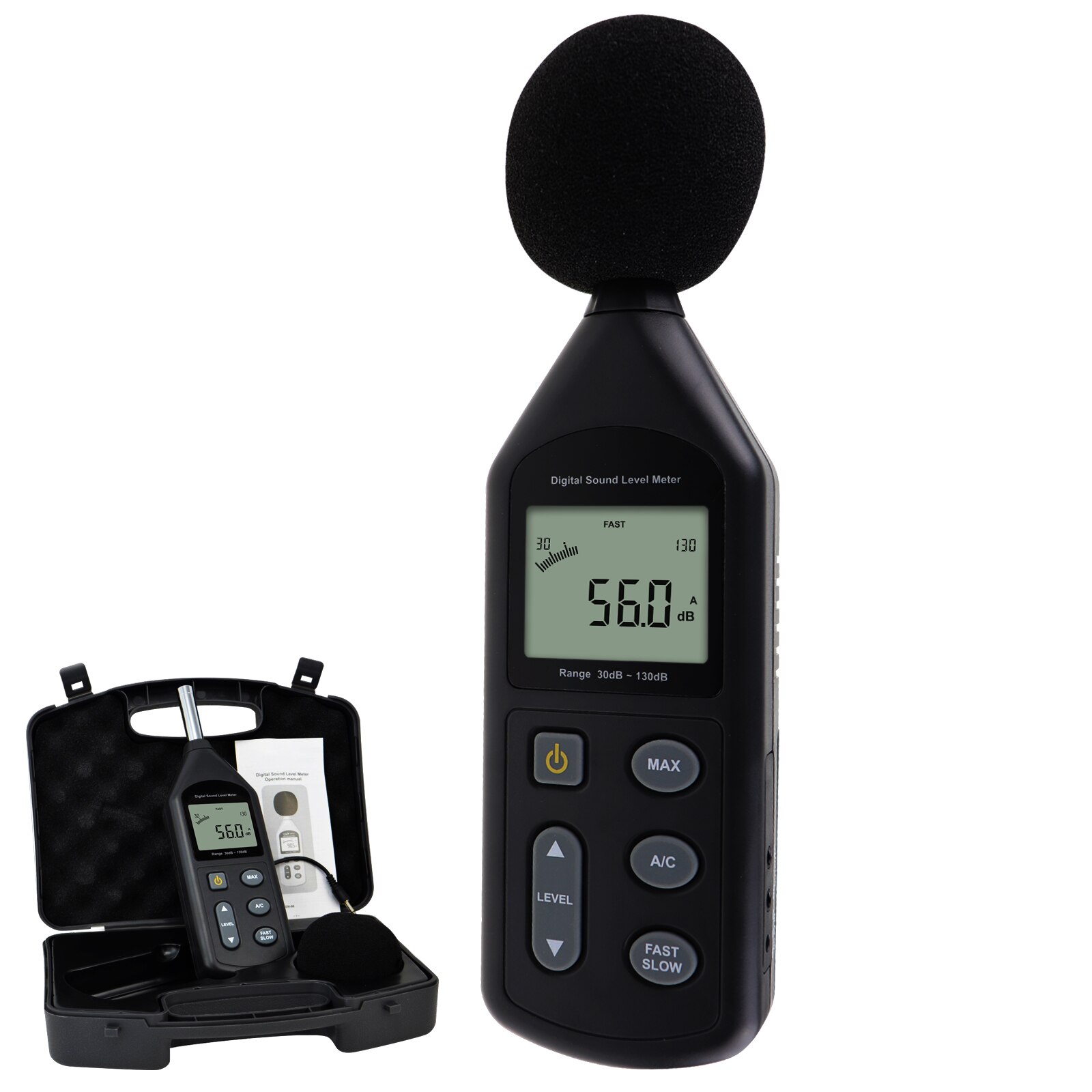 Sound Level Noise Audio Detector Meter Decibel Meter Logger A / C Frequency Weighting Tool Factory Pre-calibrated Instrument