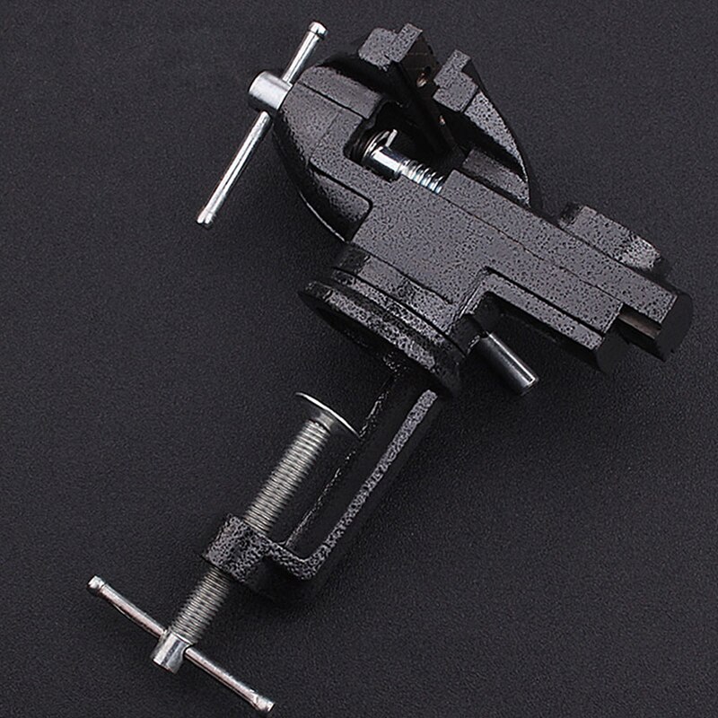 Table Vise Vice Light Duty Mechanic Clamp-on Table Vise 360 Degree Swivel Base Cast Iron Table Top Clamp Press Vice with Anvil