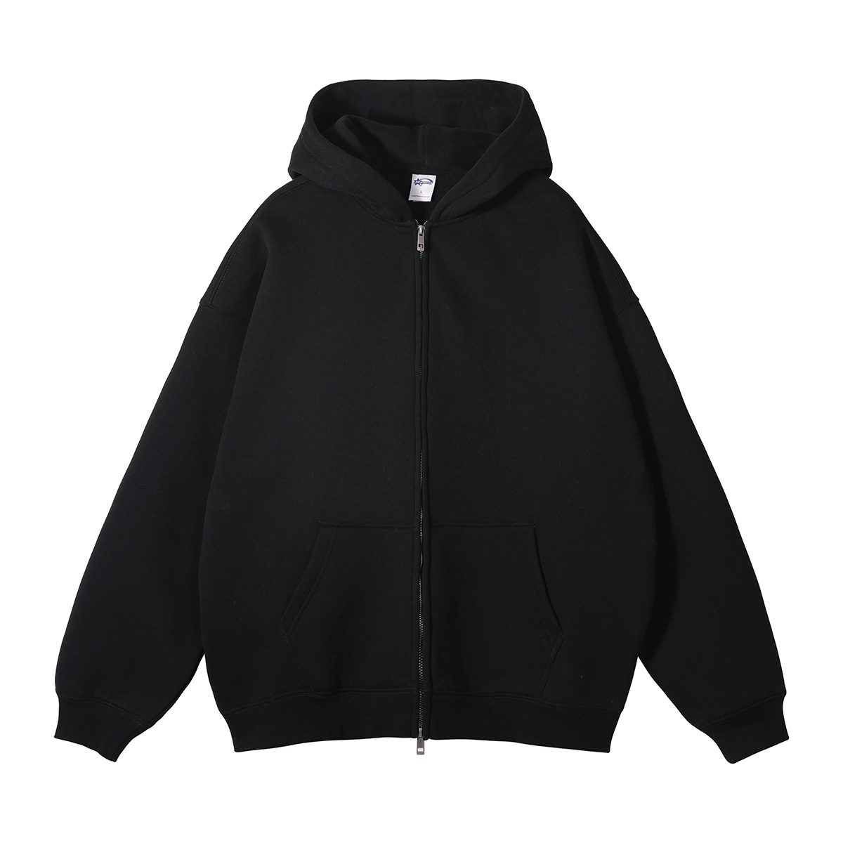 Fleece vest met dubbele ritssluiting en capuchon