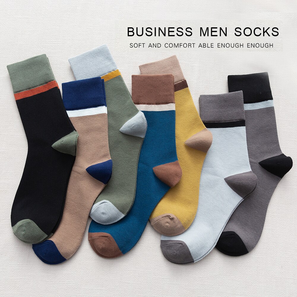 Calcetines de algodón transpirables para hombre, calcetín informal de negocios, , estilo Harajuku japonés, invierno,